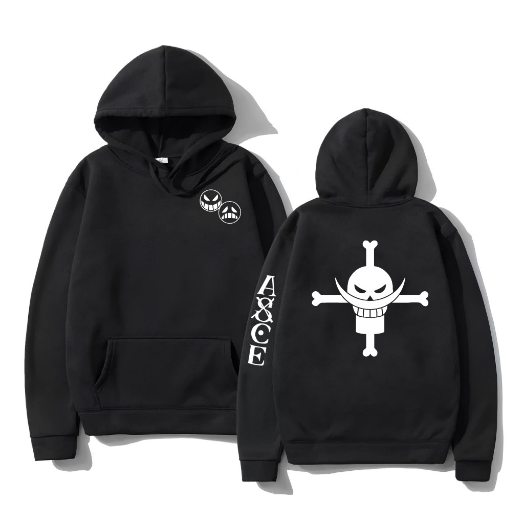 Moletom Blusa de Frio Ace One Piece Barba Branca Anime Luffy Casaco Estampado