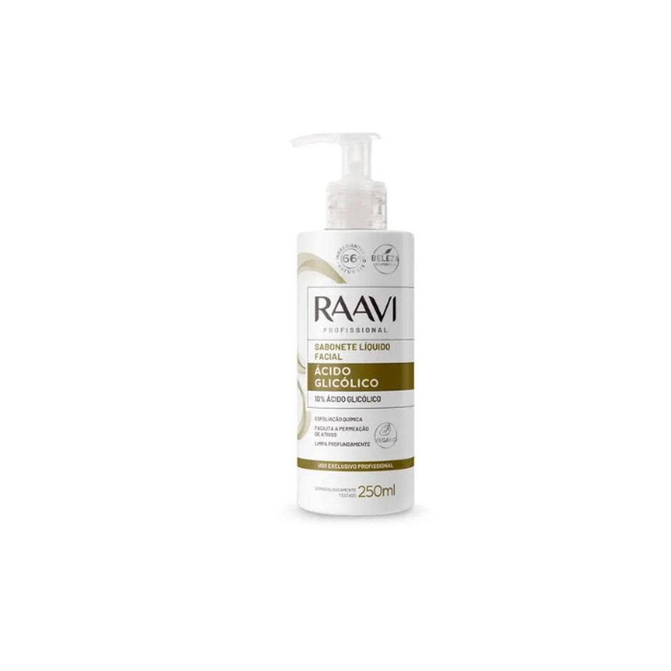 Sabonete Liquido Facial Acido Glicolico 250ml - Raavi