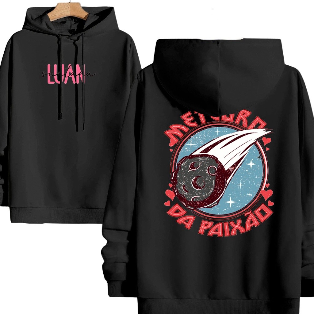 Moletom blusa de frio estampado Luan Santana moletom quente casaco Flanelado algodão , com conforto e estilo