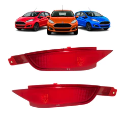 Par Refletor Parachoque Traseiro New Fiesta Hatch 2014 A 2019 Lado Direito e Esquerdo