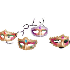 Máscara Veneza c/ Pedra e Glitter Desenhada