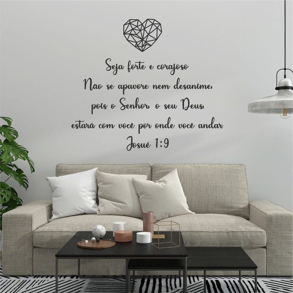 Frase Versiculo MDF "Seja forte e corajoso!" Josué 1:9 Decorativo Parede quadro Moldura Motivação Motivacional em Oferta na Shopee