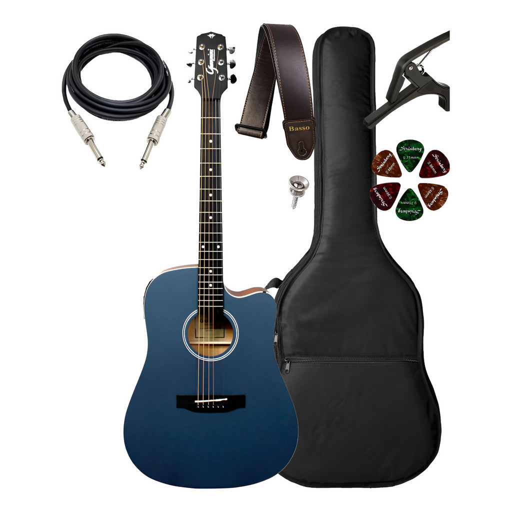 Violão Giannini Gdc1 Ceq Ctb Eletroacústico Folk+acessórios em Oferta na Shopee