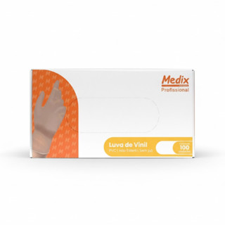 Luva de Vinil Descartável Medix Sem Pó em PVC – Tamanho GG | Caixa com 100 a 500 Unidades em Oferta na Shopee