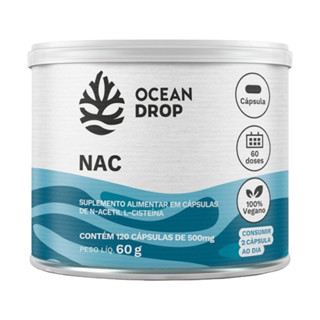 NAC Acetilcisteína Ocean Drop Vegano 120 Cápsulas em Oferta na Shopee