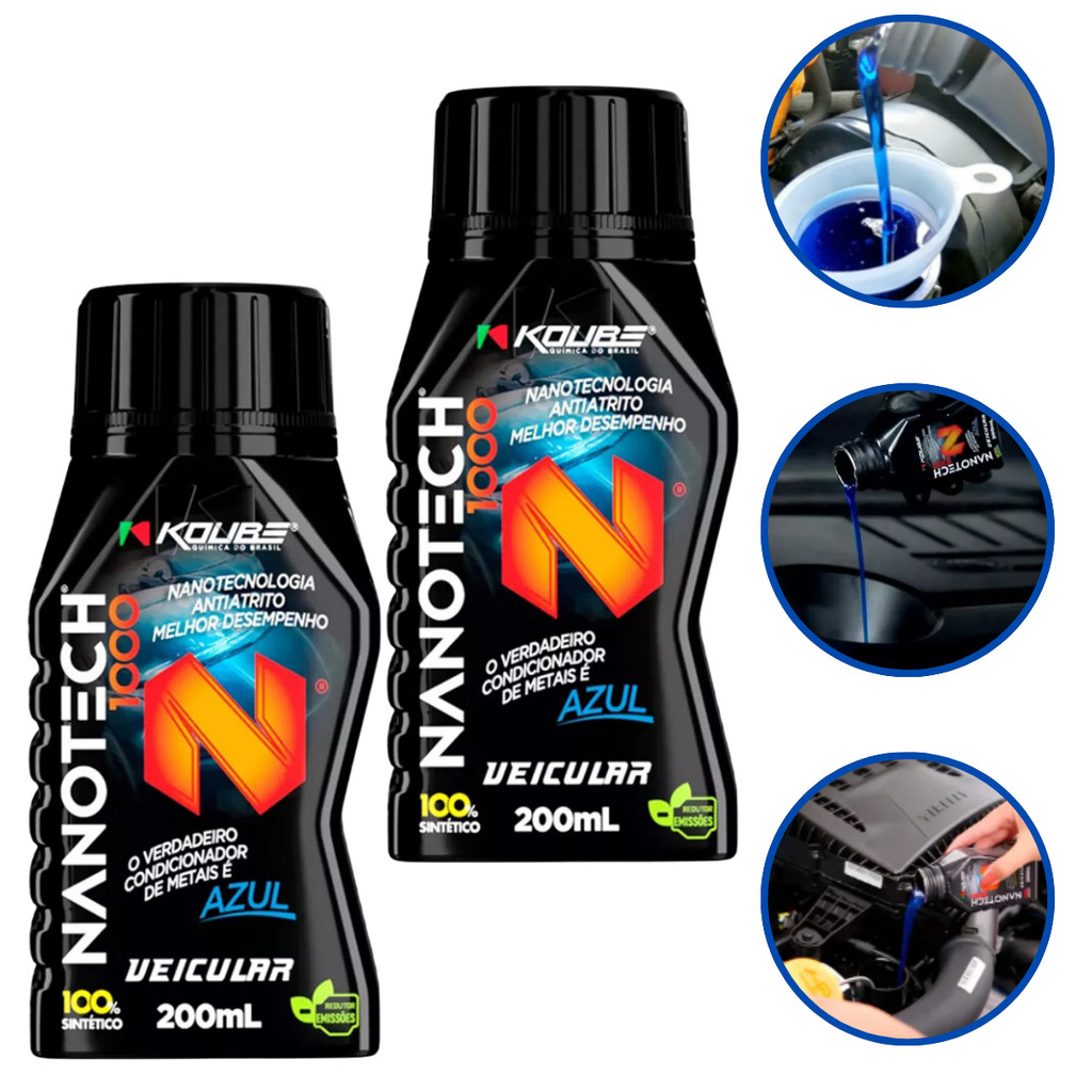 Kit Aditivo Nanotech 1000 Koube 200ml Motor, Diferencial e Rolamentos em Oferta na Shopee