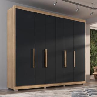 Guarda Roupa Casal Valencia 6 Portas 6 Gavetas  Com Pés em Oferta na Shopee