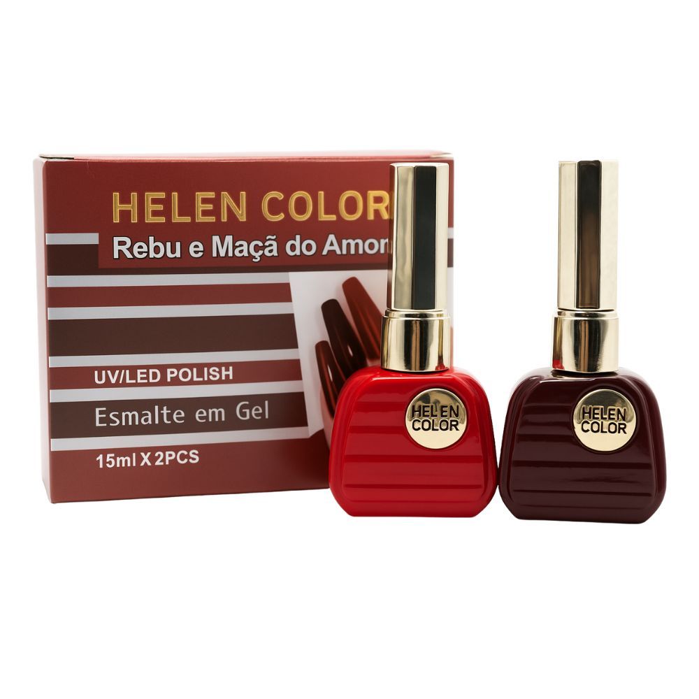 Kit Esmalte em Gel - Rebu e Maçã 15ml - Helen Color