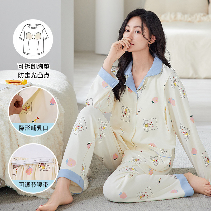 Xiyue atacado classe A roupas de confinamento algodão puro com almofada no peito verão mulheres grávidas pós-parto amame