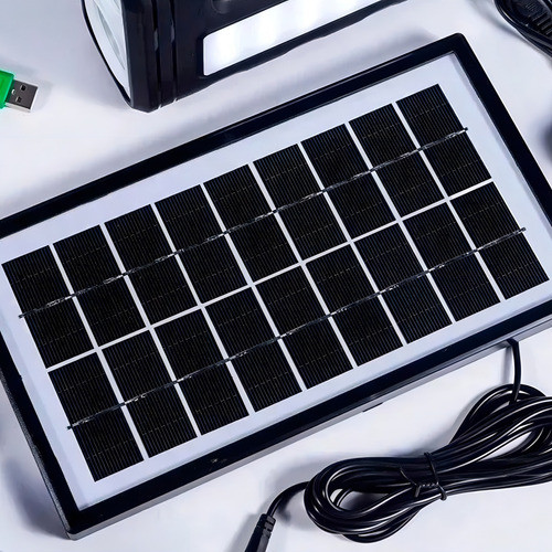 Luatek Kit Sistema De Luz Solar Com Placa Lâmpadas E Bateria Lk-3101 Cor Preto Otimo Para Sitios Fazendas Acampamentos