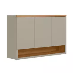 Armário Aéreo 3 Portas 1 Nicho 120cm Allure Linea Brasil