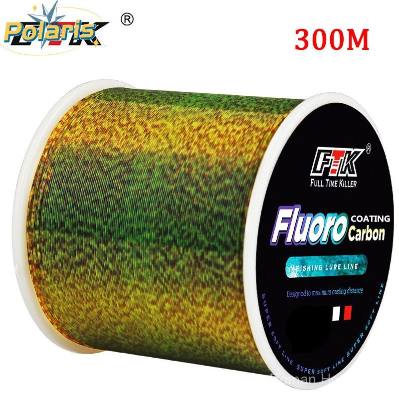 FTK 300M Linha Líder de Monofilamento de Fibra de Carbono com Revestimento de Fluorocarbono para Pesca de Carpa