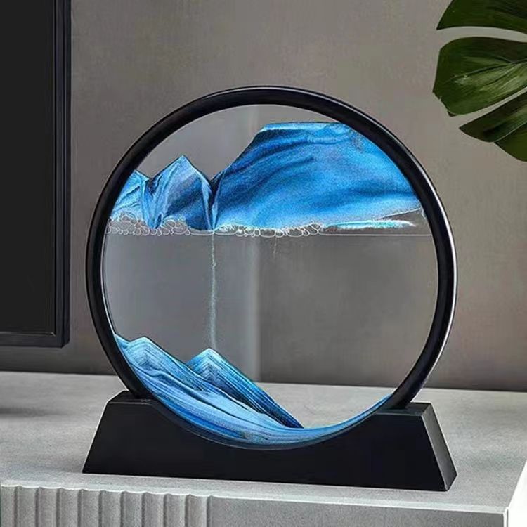 [Estoque pronto] Paisagem 3D Glitter Pintura Decoração Criativa Descompressão Decoração Armário de Vinho Decoração de Me