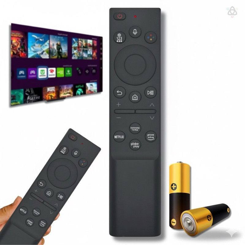 Controle Remoto Smart Tv Compatível Samsung 4K 8K QLED UHD CU8000 AU7700 q80A Se