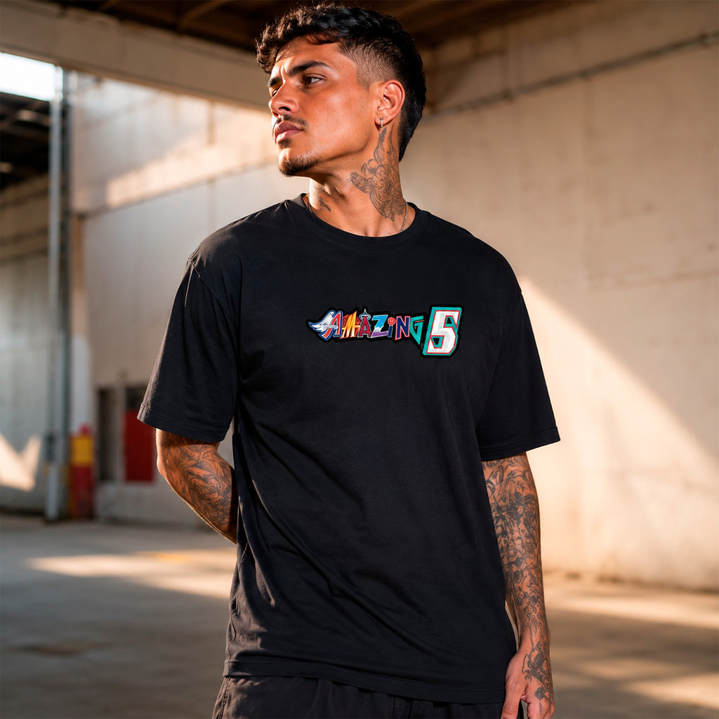 Camiseta Amazing5 Streetwear Camisa Skatista Basquete 100% Algodão Confortável Envio Imediato