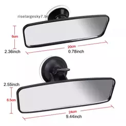 Espelho Retrovisor Interior Ascensãola 360 ° Gira Traseiro Do Carro Grande Angular Ajustável Ventosa Estilo Universal BR