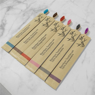 10 Pçs Escova De Dentes Colorida Conjunto De Bambu Natural Cerdas Macias De Carvão Eco Escovas