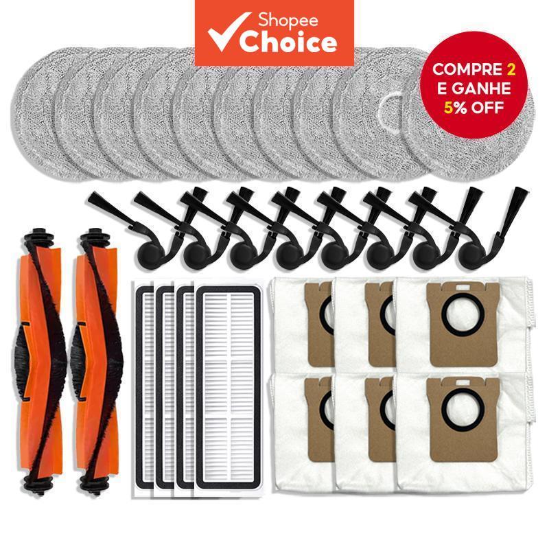 Kit de Peças de Reposição Compatível com Robô Aspirador XIAOMI 5 Pro OV21GL, 2 E