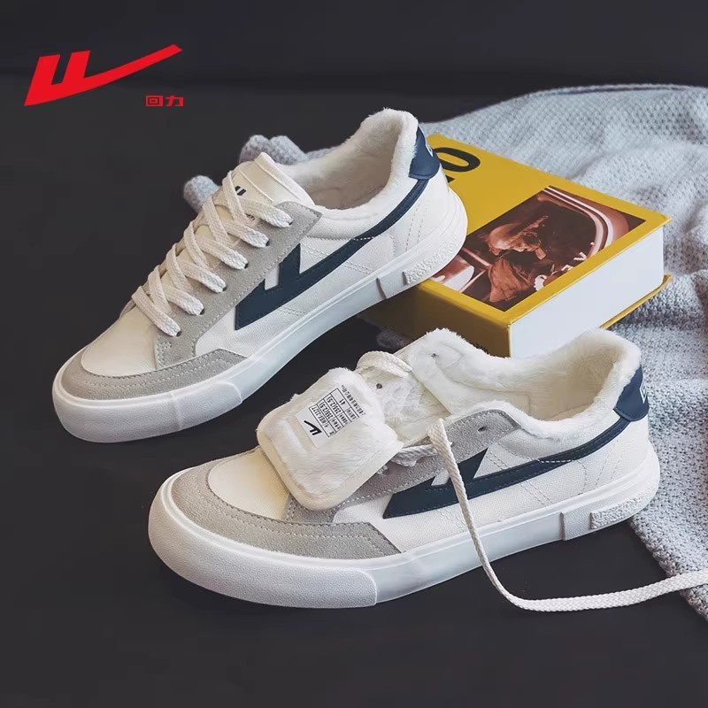 Puxar para trás sapatos de lona masculino 2025 novo estilo inverno velo-velo sapatos de algodão quente sapatos masculino
