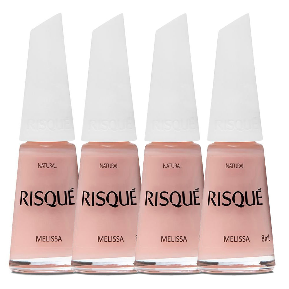 Kit 4 Esmalte Risqué Nude Natural Melissa 8ml