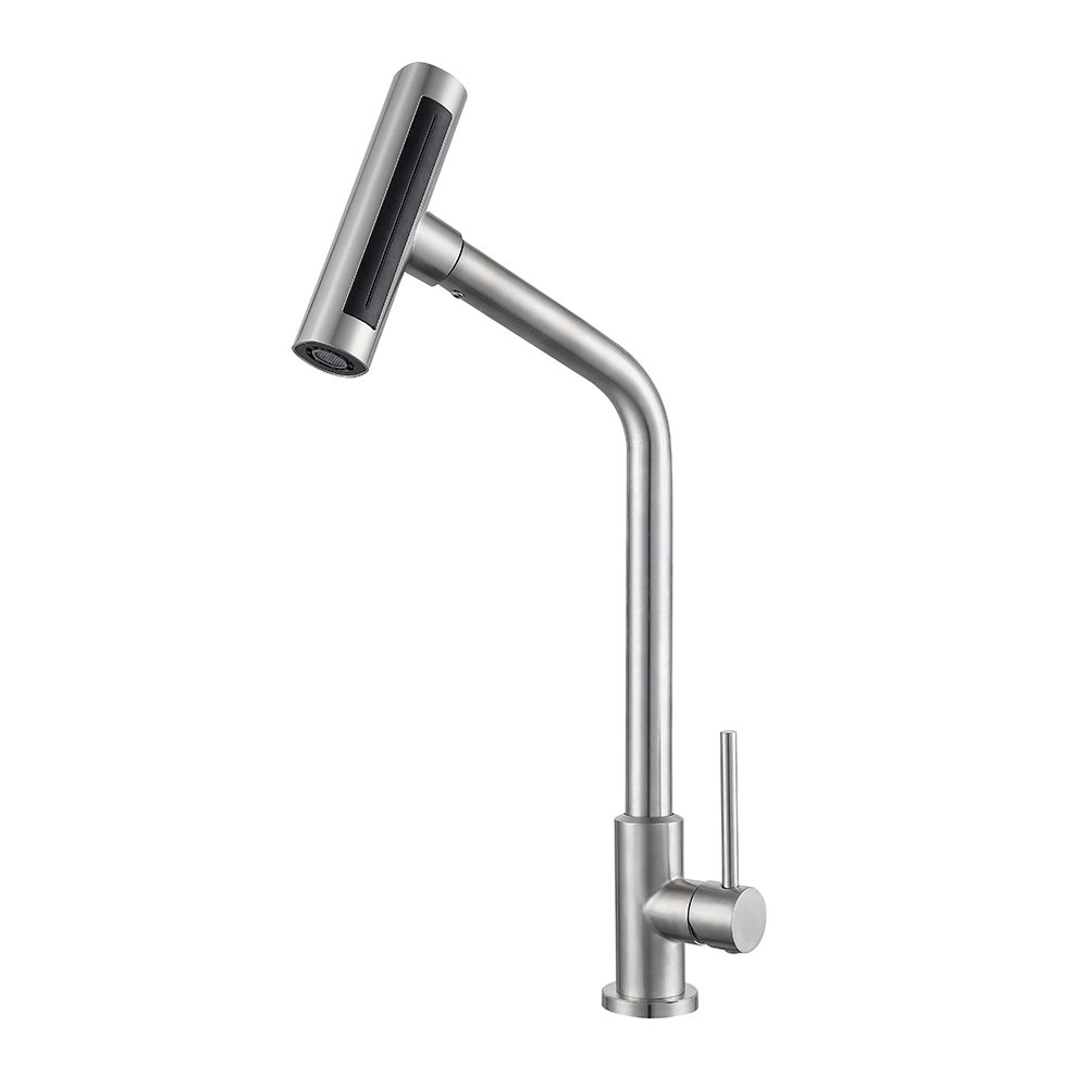 Torneira Gourmet Cozinha Mesa 4 Jatos Inox 304 Escovado Agua Quente Fria
