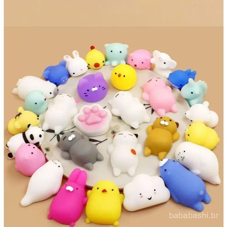 Kit 10/20/30/50 Squishy Mochi Bichinh De Apertar Anti Estresse Fidget Brimquedo Crianças Infantil