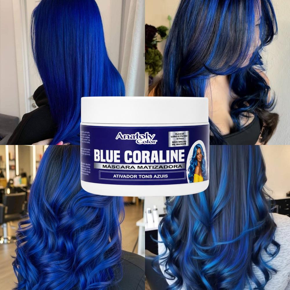 Máscara Matizadora Hidratante Azul Vermelho Rosa Tonalizante Sem Amônia Cor Duradoura 300g Colored