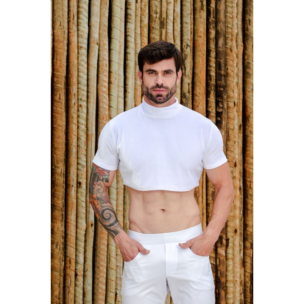 Cropped Masculino em Veludo Moda Moda Masculina Casual Festa Estilo Moderna