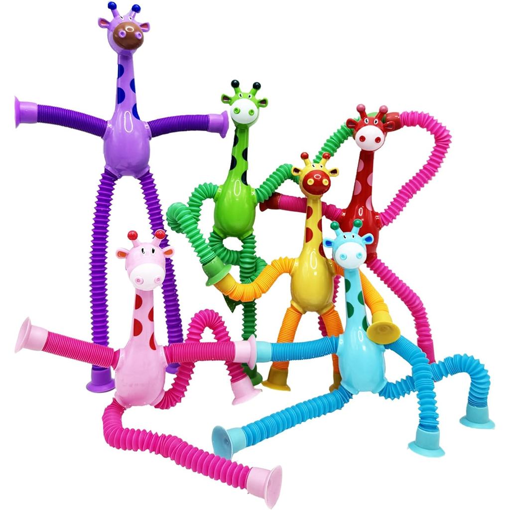Brinquedos Sensoriais de Viagem com Tema de Girafa, Brinquedos Sensoriais para Crianças com Autismo | 6 Peças de Brinq