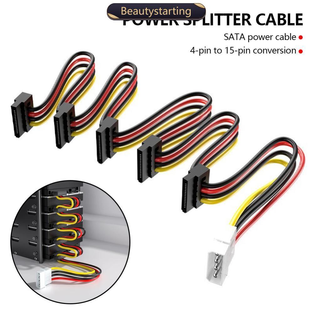 BEAUTYSTARTING Adaptador De Alimentação IDE Molex De 4 Pinos Para 15 SATA 3.5/2.5 Polegadas 1 A 5 Disco Rígido Fonte Div