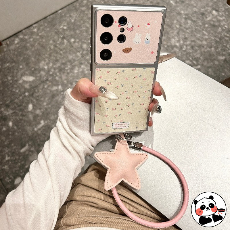 Capa De Telefone De Coelho Fofo Com Cordão Para Samsung Galaxy A27 A37 A36 M36 F36 A35 A34 A33 A32 M32 A31 A26 A25 A24 A