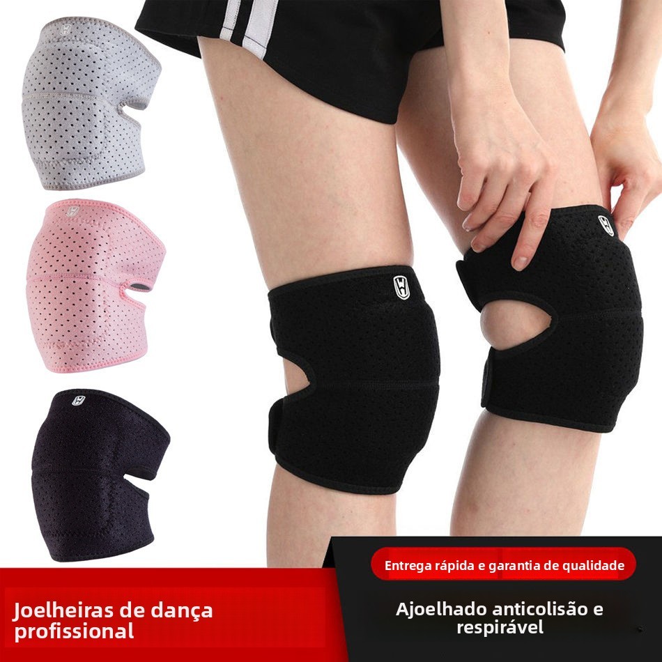 Par Joelheira com Esponja Protetor de Joelho Anti-colisão para Dança Ballet Vôlei Yoga Infantil e Adulto
