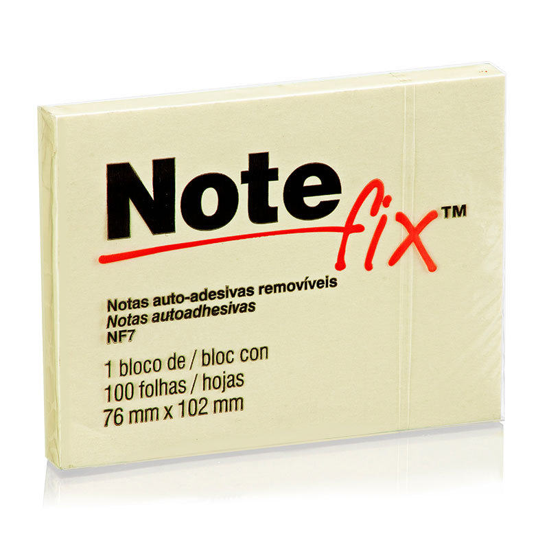 Bloco de notas adesivas Notefix Amarelo 76x102mm 100 folhas 3M