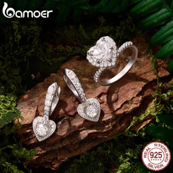 Brincos De Moissanite De Prata Esterlina 925 Bamoer Coração Com Certificado Joias Da Moda Para Presente Feminino