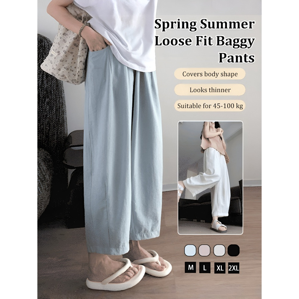 [Conforto Elegante] Calças femininas de cintura alta Nine Minute Radish/Calças Femininas/Alta Cintura