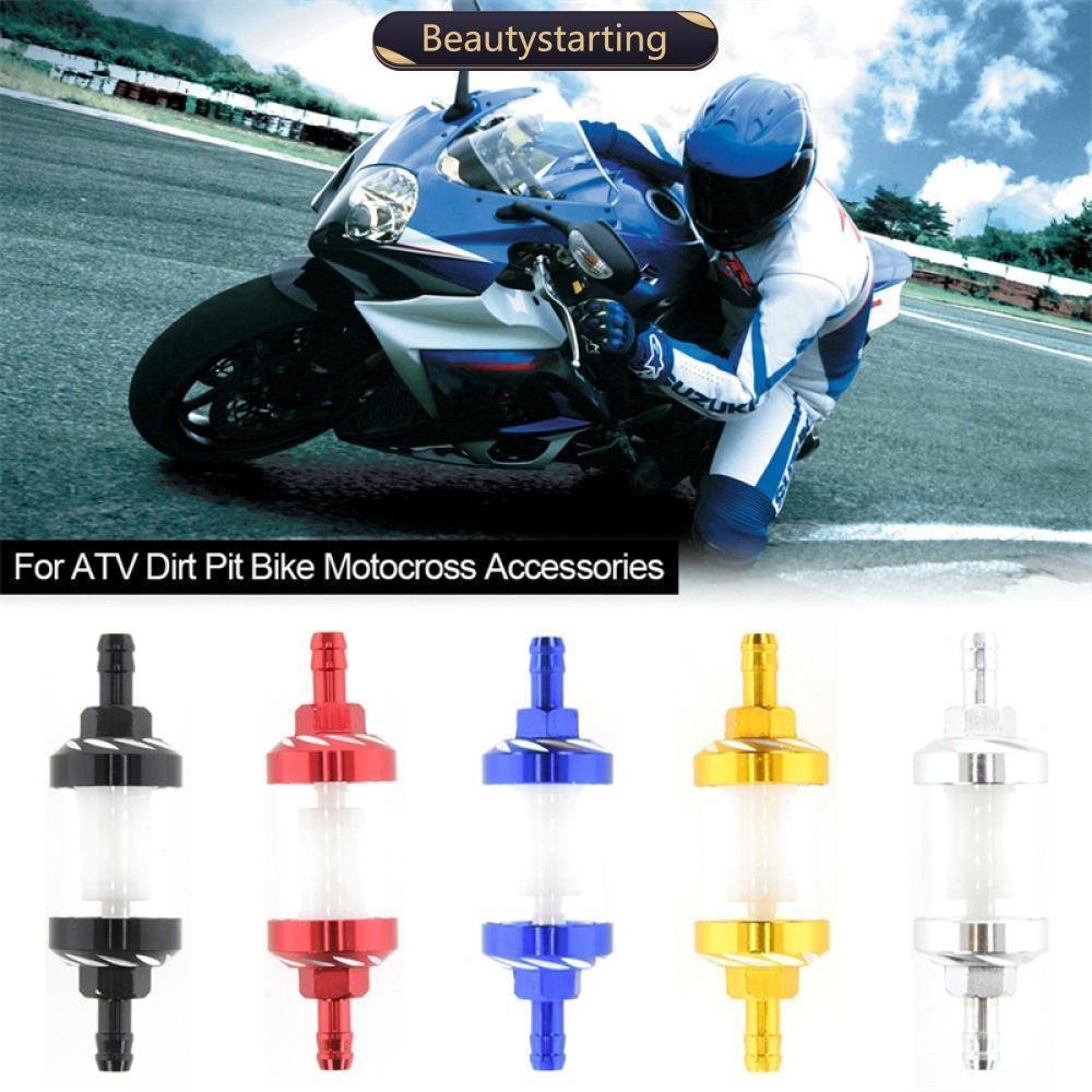 Filtro de gasolina para motocicleta em liga de alumínio CNC de 8mm, adequado para motocicletas off-road e ATV.