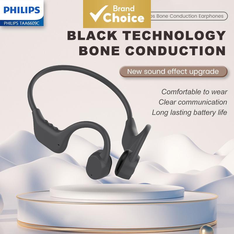 Fones de ouvido Philips TAA6609C originais com condução óssea, fones de ouvido para ciclismo, corrida noturna, esportes