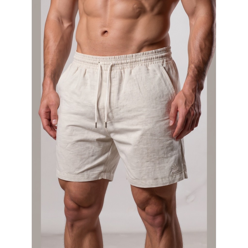 Kit 2 Bermudas Masculinas Linho Elastano Praiana Confortável Verão — Nexo studio 3D