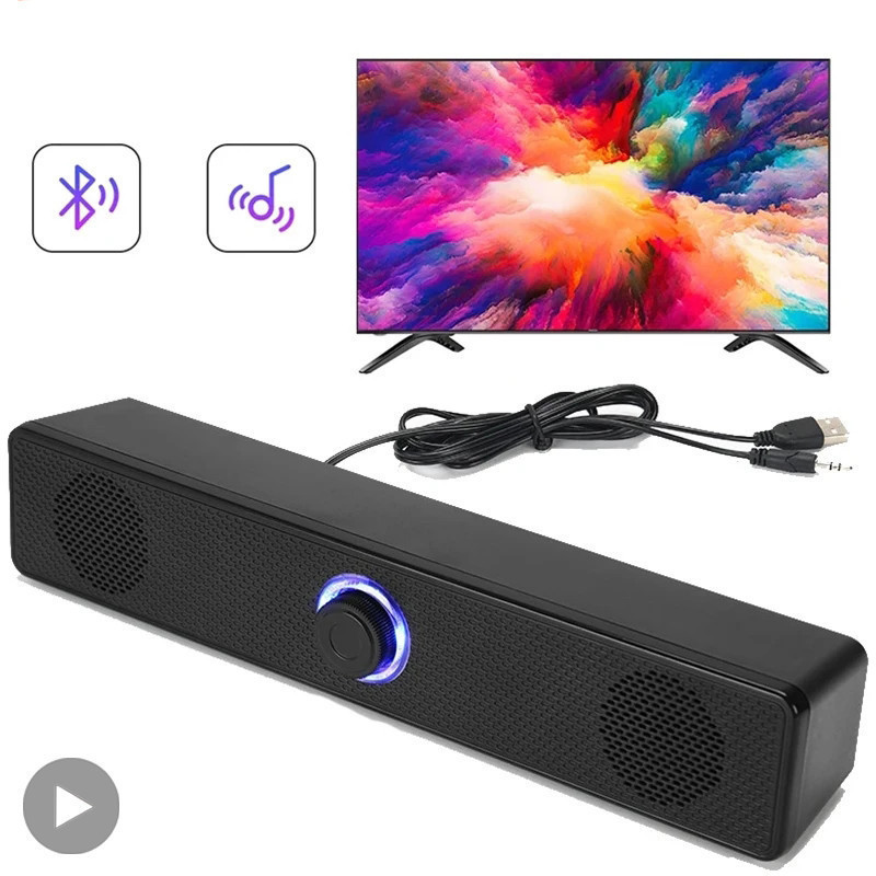 Soundbar Computador PC TV Portátil Desktop Com Fio Sem Bluetooth Alto-Falante Caixa De Som Barra Música Sistema De Áudio