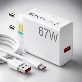 Kit Carregador 67W Turbo + Cabo Tipo-C Carga Rápida Universal Xiaomi Redmi Note E Poco X7…