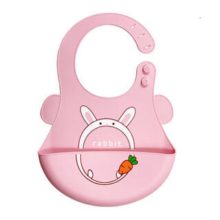 Babador Silicone Coelho Rosa BA01