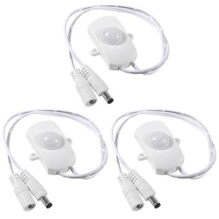 3 Peças Interruptor de Sensor de Movimento LED PIR DC 5V-24V 5A, Controlador de Sensor Infravermelho Corporal com Cabo A