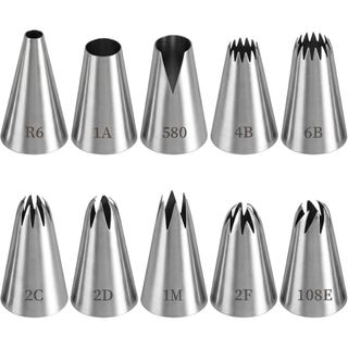 cobee 10 Peças de Bicos de Confeitar, Kit de Bicos de Confeitar em Aço Inoxidável, Bicos de Confeitar Sem Costura para D