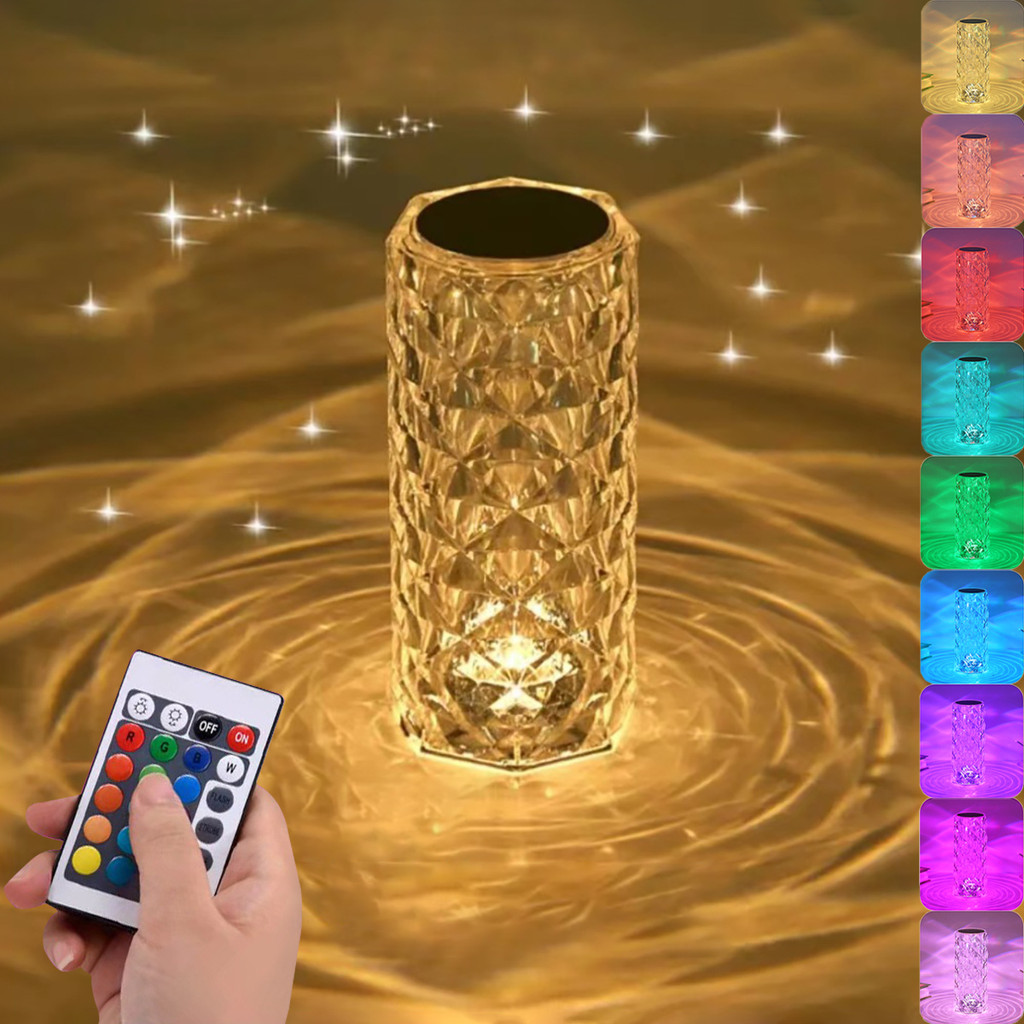 Luminária LED Cristal Touch Decorativa USB Recarregável