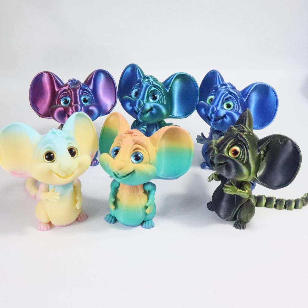 Venda quente impressão 3D conjunto de uma peça móvel sorriso Mouse modelo ornamentos de brinquedo