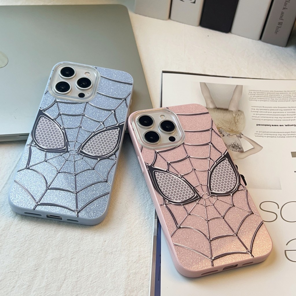 Capa Com Glitter Do Homem-Aranha Para Samsung A03 A05 A13 A14 A15 A16 A23 A32 A34 A36 A52 A55 S20 S21 S23 S24 S25 S26