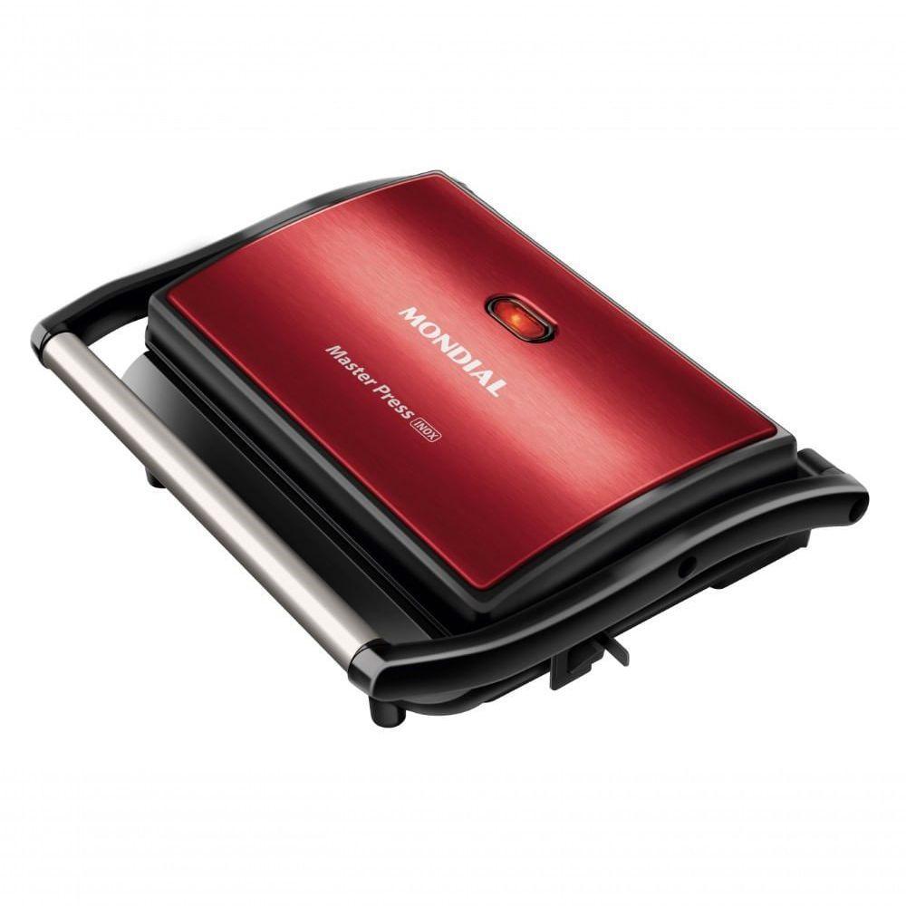 Grill Master Press Inox Mondial PG-01-RC-CL 3 em 1 Sanduicheira 1000W Vermelho 220V