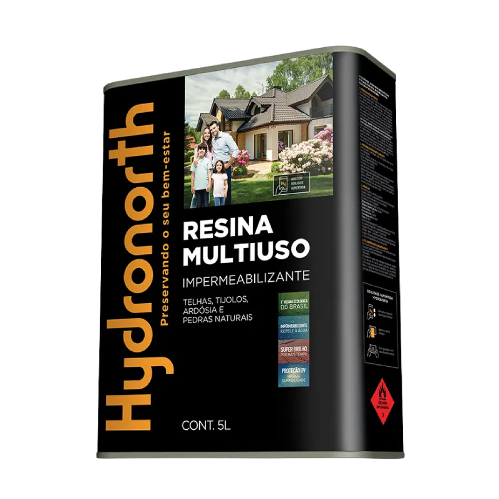 Resina Multiuso Base Solvente Brilhante Incolor 5L Hydronorth