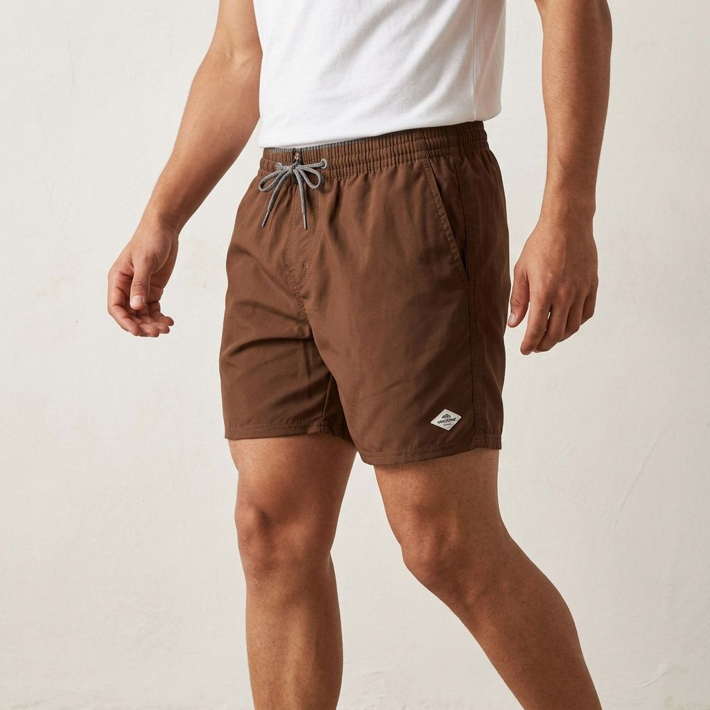 Short Masculino Microfibra Elastano Cós Elástico Cordão Bolsos Praia Casual bermuda