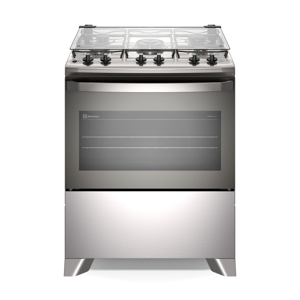 Fogão 5 bocas Electrolux Cinza Efficient Mesa Inox, PerfectCook e VaporBake (FE5IG) - Bivolt
